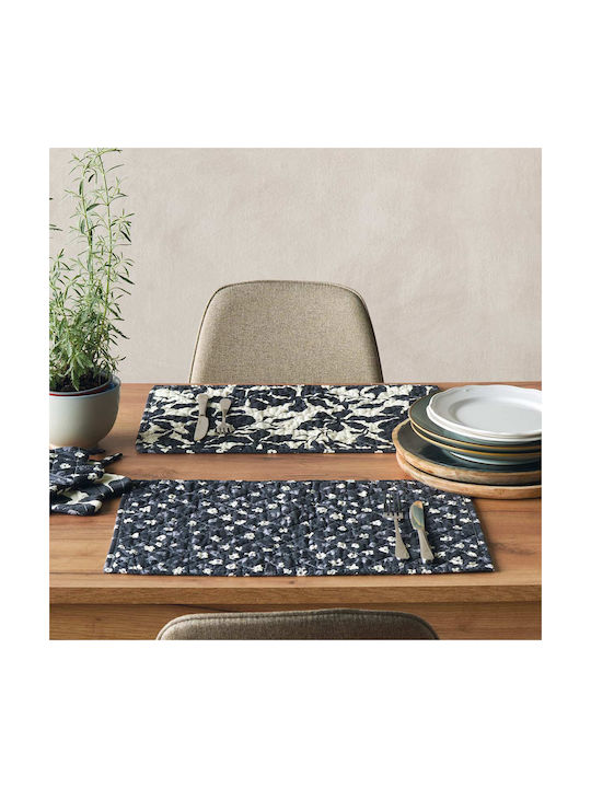 Kentia Loft Fusion 252 Σουπλά Υφασμάτινο Μαύρο 50x35cm 2τμχ