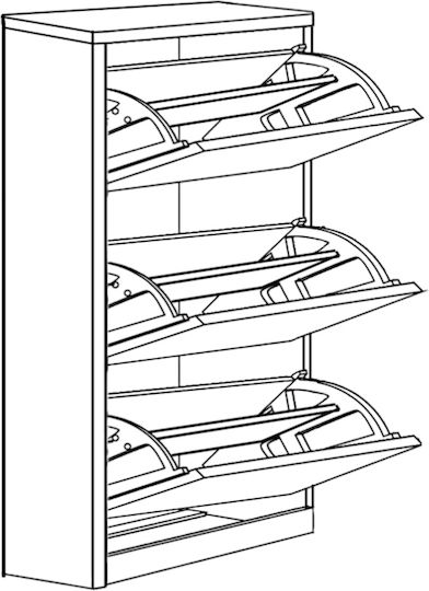 Holz Schuhschrank Dorit 73x24x113.2cm