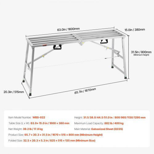 Vevor Schele Dublu Din Aluminiu 2x