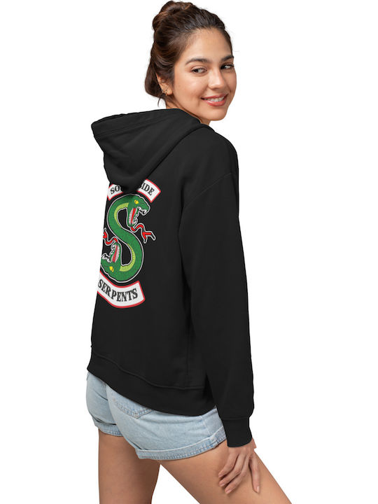 T-shirt Studio South Side Serpents The Town With PEP! Γυναικείο Φούτερ με Κουκούλα Riverdale Μαύρο