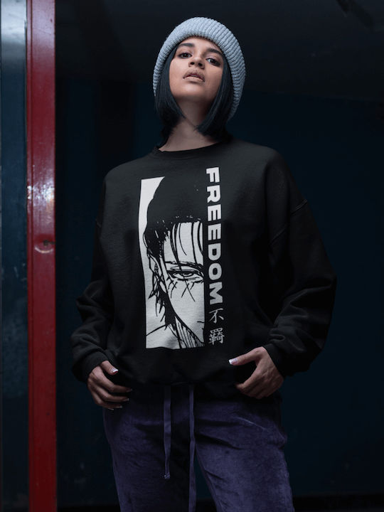 Eren FREEDOM Sweatshirt Attack on Titan Black