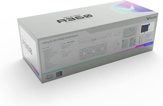 Valkyrie A360 Υδρόψυξη AIO CPU με 3 Ανεμιστήρες 120mm και RGB Φωτισμό Λευκή