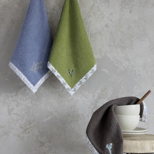 Nima Tarragon Towel from 100% Cotton in Brown Color 40x40cm