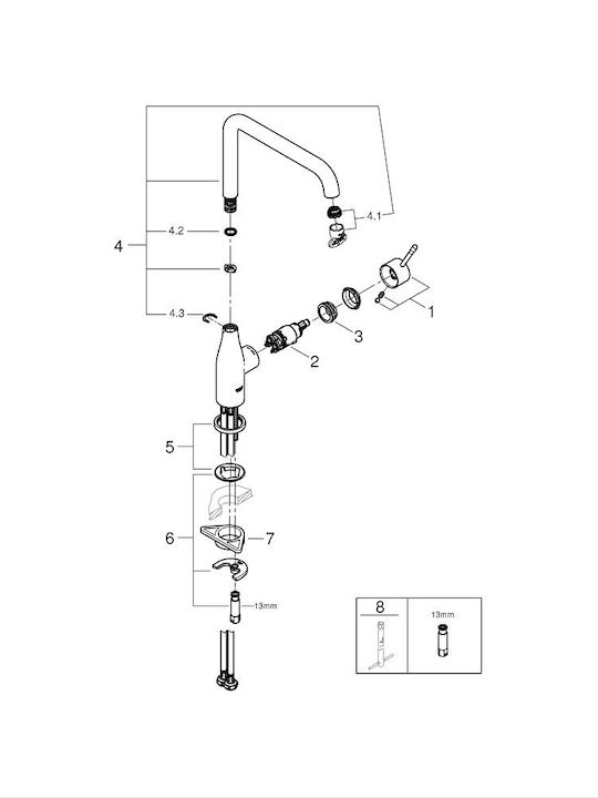 Grohe Essence Kitchen Faucet Counter Black