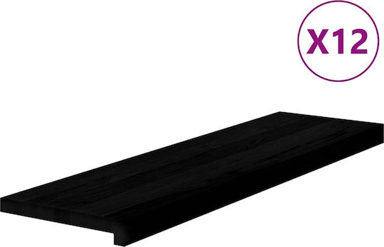 Vidaxl Stair Treads 12 Pieces Dark Brown 90x25x2cm Solid Oak Wood Brown