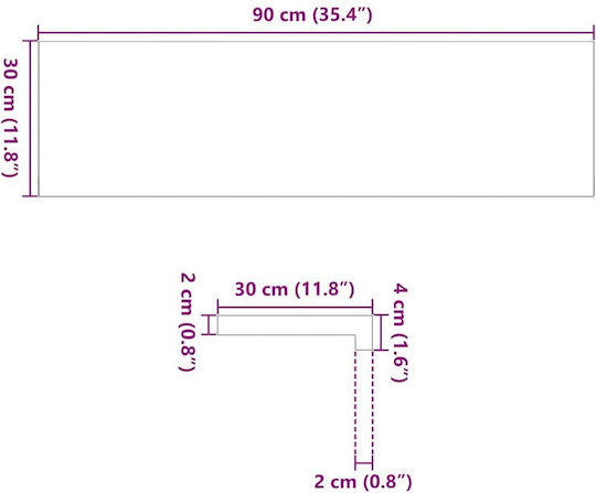 Vidaxl Πέλματα Σκάλας 2 Τεμάχια Σκούρο Καφέ 90x30x2 Cm Ξύλο Μασίφ Δρυς Καφέ
