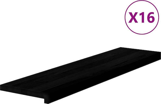 Vidaxl Stair Treads 16 Pieces Dark Brown Solid Oak Wood Brown