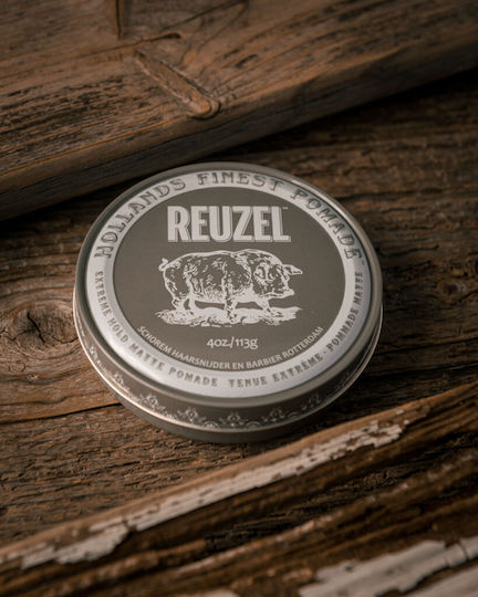 Reuzel Grey Extreme Hold Matte Pomade για Πολύ Δυνατό Κράτημα & Ματ Αποτέλεσμα 113gr