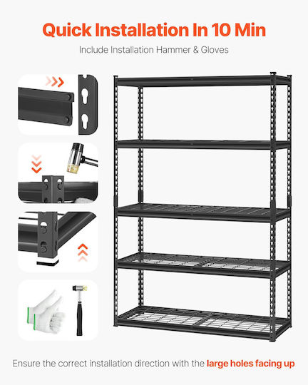 Vevor Ραφιέρα Dexion 121.92x45.72x182.88εκ. με 5 Ράφια Συνολικής Αντοχής 1135kg