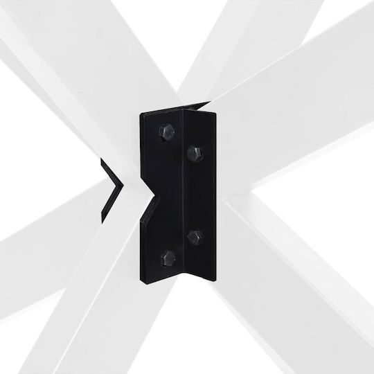 vidaXL Stand de masă din Metal Alb 150x78x72cm