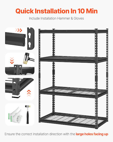 Vevor Dexion Shelf 101.6x50.8x152.4cm with 4 Shelves Total Load Capacity 1088kg