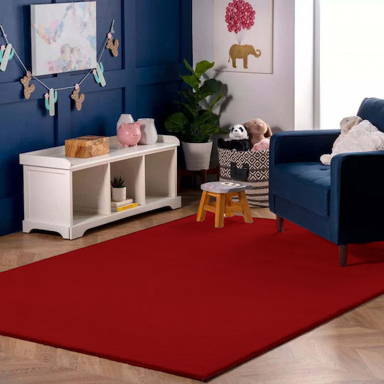Homeone Rabbit Σετ Χαλιά Κρεβατοκάμαρας Κόκκινο 3τμχ