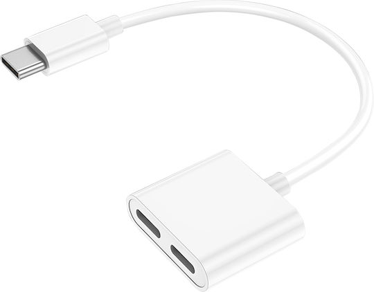 Leewello Converter USB-C male to USB-C / 3.5mm male White 1pcs YPX-037