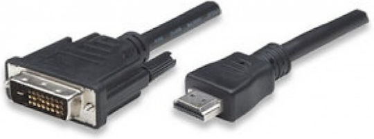 Techly Cable DVI-D male - HDMI male 5m Μαύρο (ICOC-HDMI-D-045)