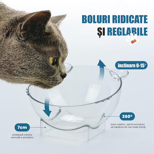 Linomag Bol Automat Din Plastic Pentru Mâncare Și Apă Pentru Câine Și Pisică 2 x 500ml 37x24x15cm