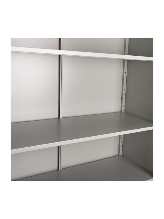 Zweiflügeliger Schrank Clod Metallisch mit Trennwand & 3 Regale Light Grey 90x40x190cm