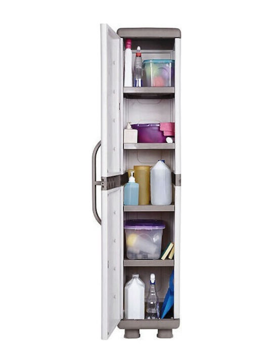 Single Door Wardrobe Iris Plastic with 4 Shelves 44x36x179cm