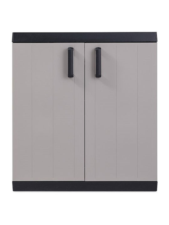 Zweiflügeliger Schrank Bios Mega Kunststoff mit 1 Regal Black / Warm Grey 304 89x54x96cm