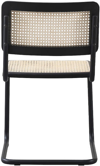Broyer Dining Room Metallic Chair Black Velvet-Black Metal 55x48x80cm