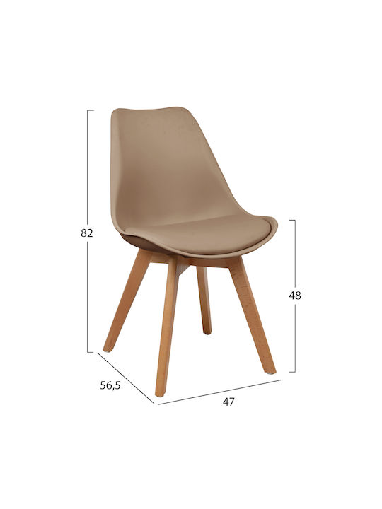 Vegas Kitchen Polypropylene Chair Cappuccino 47x56.5x82cm 4pcs