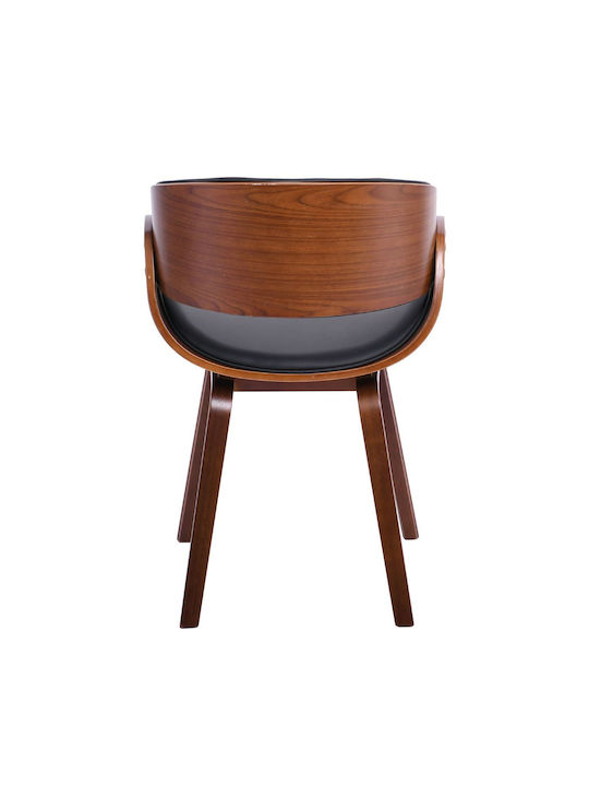 Joy Dining Room Artificial Leather Chair Black 57x55x80cm