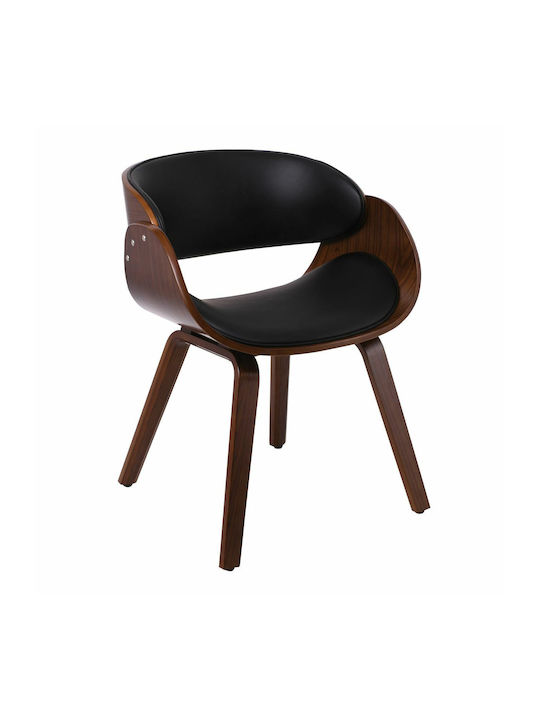 Joy Dining Room Artificial Leather Chair Black 57x55x80cm