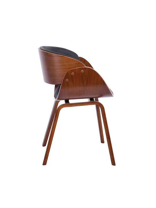 Joy Dining Room Artificial Leather Chair Black 57x55x80cm