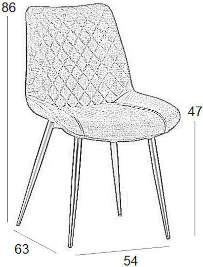 Alesia Dining Room Fabric Chair Beige 58x75x52cm