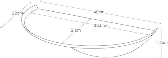 Yamazaki Wall Mounted Bathroom Shelf Metallic 40x22x11.7cm White