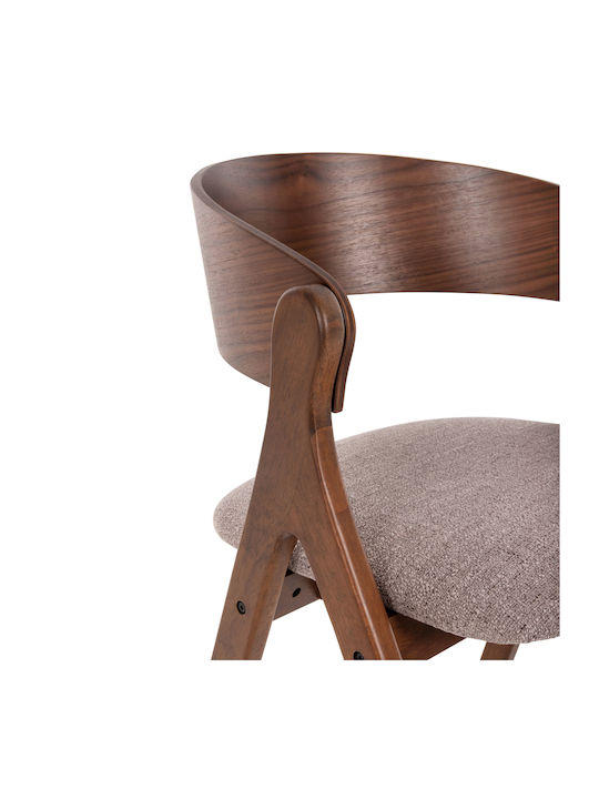 Nekker Dining Room Wooden Armchair Walnut-beige 56x55x78cm