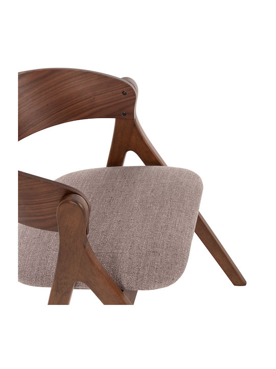 Nekker Dining Room Wooden Armchair Walnut-beige 56x55x78cm