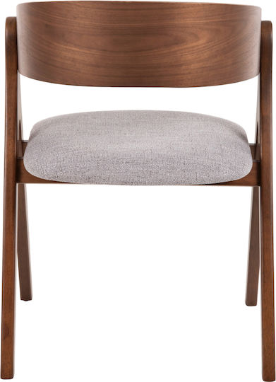 Nekker Dining Room Wooden Armchair Walnut / Grey 56x55x78cm