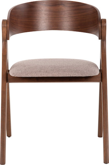 Nekker Dining Room Wooden Armchair Walnut / Grey 56x55x78cm