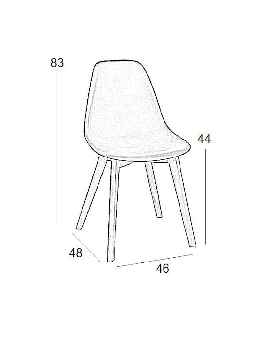 Loft Plus Kitchen Polypropylene Chair Grey 46x53x85cm