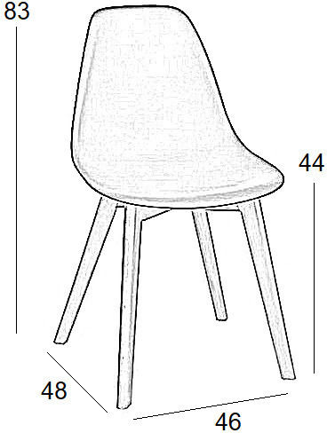 Loft Plus Kitchen Polypropylene Chair Grey 46x53x85cm
