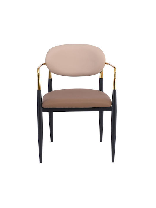 Olive Dining Room Metallic Chair Black-gold 53x53x80cm 2pcs