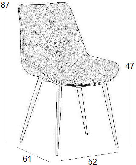 Denis Dining Room Fabric Chair Grey 56x61x85cm
