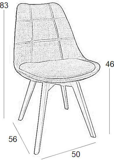 Bianca Dining Room Fabric Chair Cream 49x53x82cm