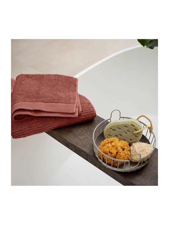 Zone Denmark Badematte Baumwolle Rechteckig Tiles 33433 Peach Red 80x50cm
