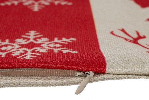 Ruhhy Weihnachtsdekorativer Kissenbezug Quadratisch Rot 45x45cm 4Stück