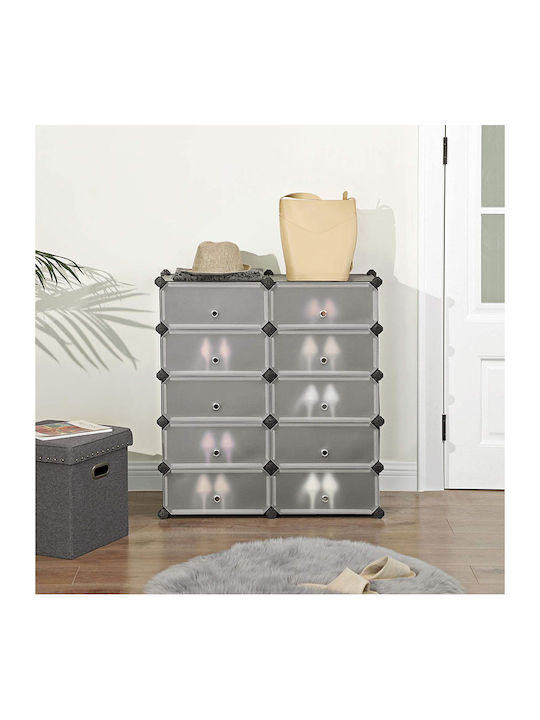Plastic Shoe Organizer Gray 46x31x173cm