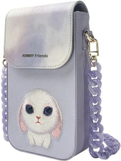 Nimmy Set 3in1 Phone Bag + Wallet + Locator Case Purple Big Eyed Pet 2.0 Rabbit