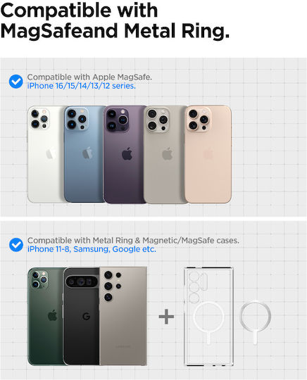 Spigen SGP OneTap Pro 4 Qi2 Suport Auto pentru Telefon cu magnet și Încărcare Wireless MagSafe Neagră