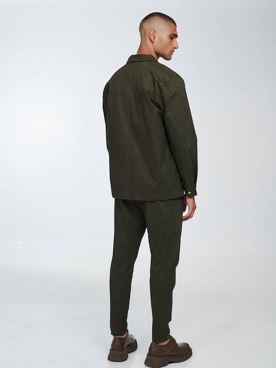 Hose in Lockere Passform Olive