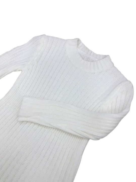 Children's Dress Long Sleeve Knitted Ecru