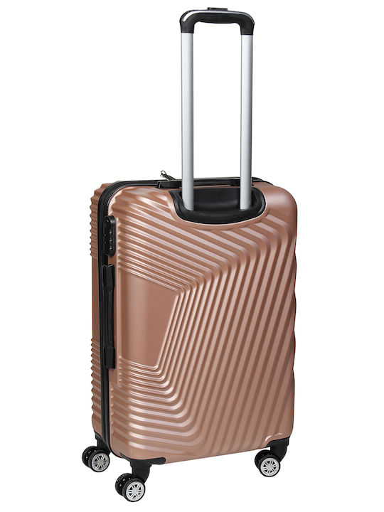 Keskor Mittlerer Hartschalenkoffer Rose Gold mit 4 Rädern Höhe 64cm