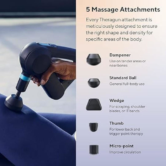 Therabody Gun Massage for the Neck, the Head, the Waist, the Back, the Legs, the Body & the Hands with Vibration Black