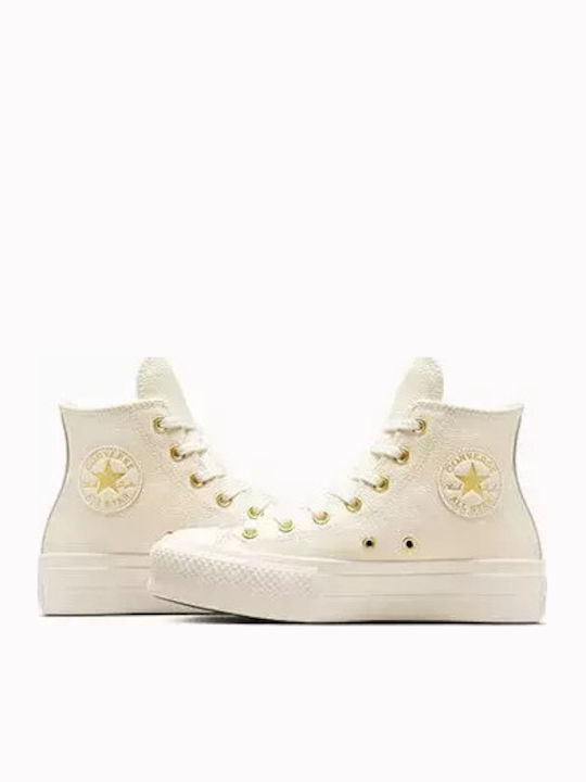 Chuck Taylor All Star Lift Platform Women's Boots Egret Gold