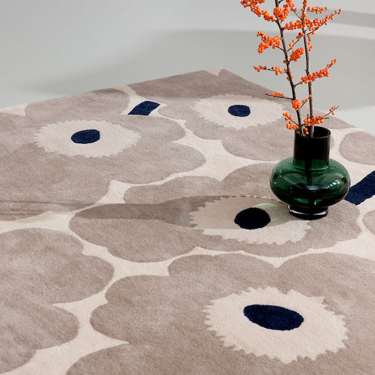 Marimekko Unikko Ръчно изработено Килим Правоъгълена Greige