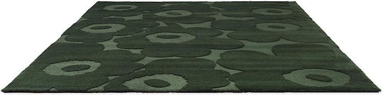 Marimekko Unikko Teppich Rechteckig Synthetisch,Polyester/Cotton/Leather Dark Green